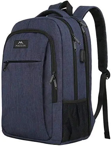 HKM-276819 Unisex Waterproof Notebook Backpack with USB Charging Port for Business Travel