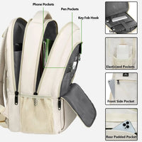 HKM-276819 Unisex Waterproof Notebook Backpack with USB Charging Port for Business Travel