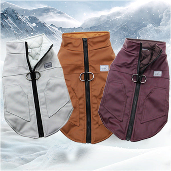 HKM-2768701 Warm Thickened Vest for Small and Medium Dogs - Teddy Jacket in Grey, Mauve, Brown