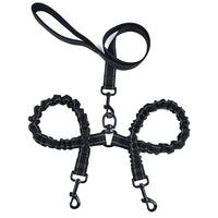 HKM-2768829 Double-Ended High Elastic Dog Traction Rope - Scalable Nylon, 100cm Length, Black