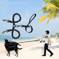 HKM-2768829 Double-Ended High Elastic Dog Traction Rope - Scalable Nylon, 100cm Length, Black