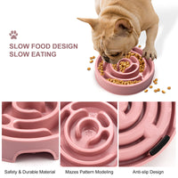 HKM-2769213 Slow Feed Pet Bowl with Neck Protection - Lightweight Anti-Choke Design in Multiple Colors