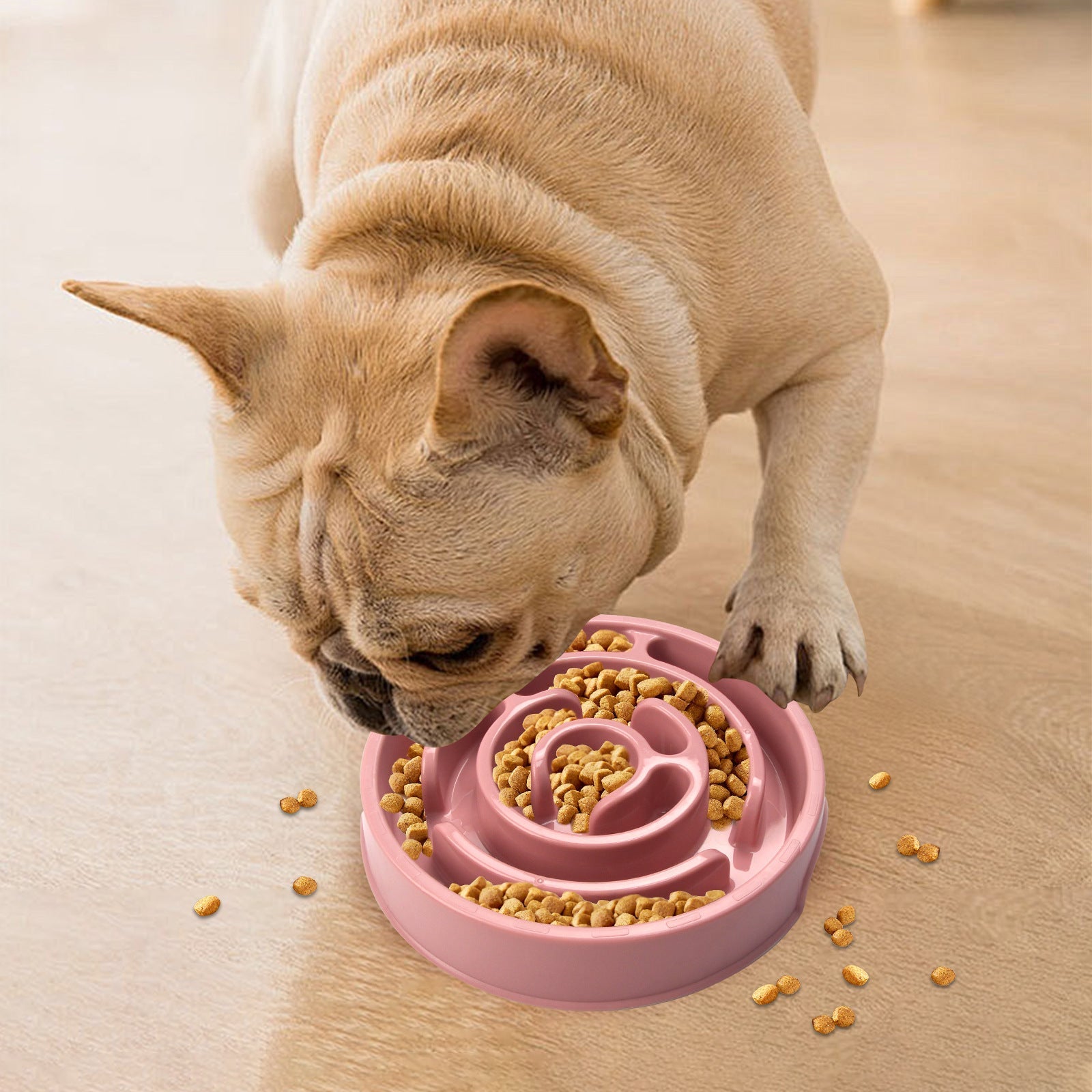 HKM-2769213 Slow Feed Pet Bowl with Neck Protection - Lightweight Anti-Choke Design in Multiple Colors