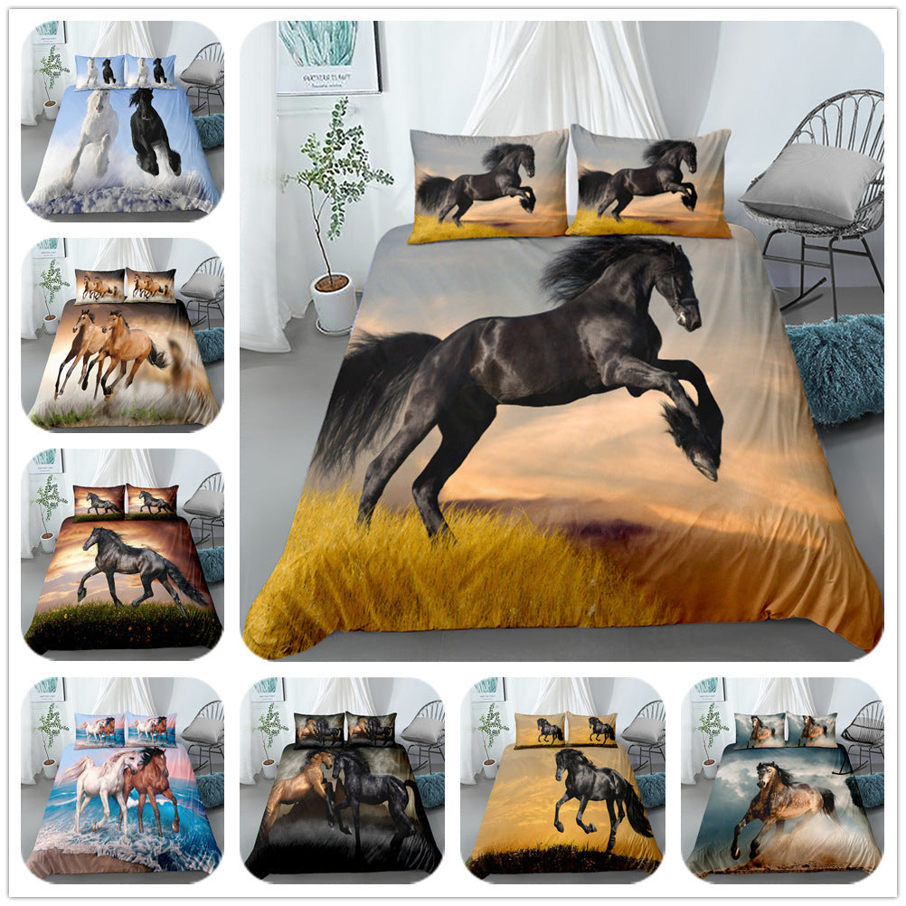 HKM-277075 Digital Printed Cartoon Quilt Cover and Pillow Case Set - Multiple Sizes Available