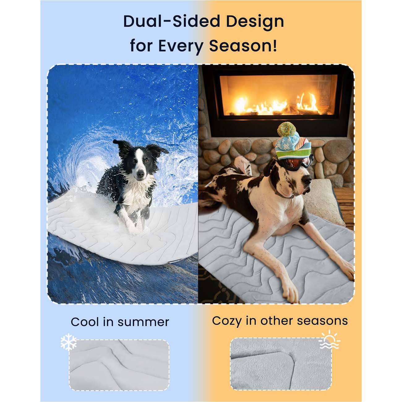 HKM-2770877 Dual-Purpose Cooling Pad for Dogs and Cats, Heatstroke Prevention, Casual Polyester Design, Available in M, L, XL