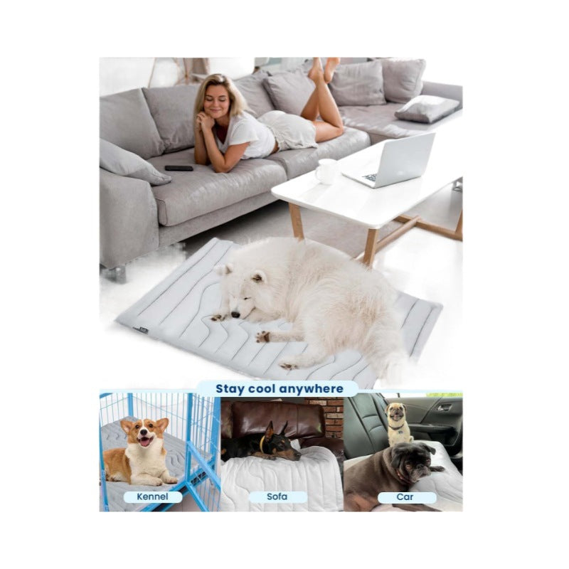 HKM-2770877 Dual-Purpose Cooling Pad for Dogs and Cats, Heatstroke Prevention, Casual Polyester Design, Available in M, L, XL