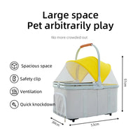 HKM-277267 Detachable Pet Stroller and Bike Trailer for Cats and Dogs – Easy Walk Folding Travel Carrier