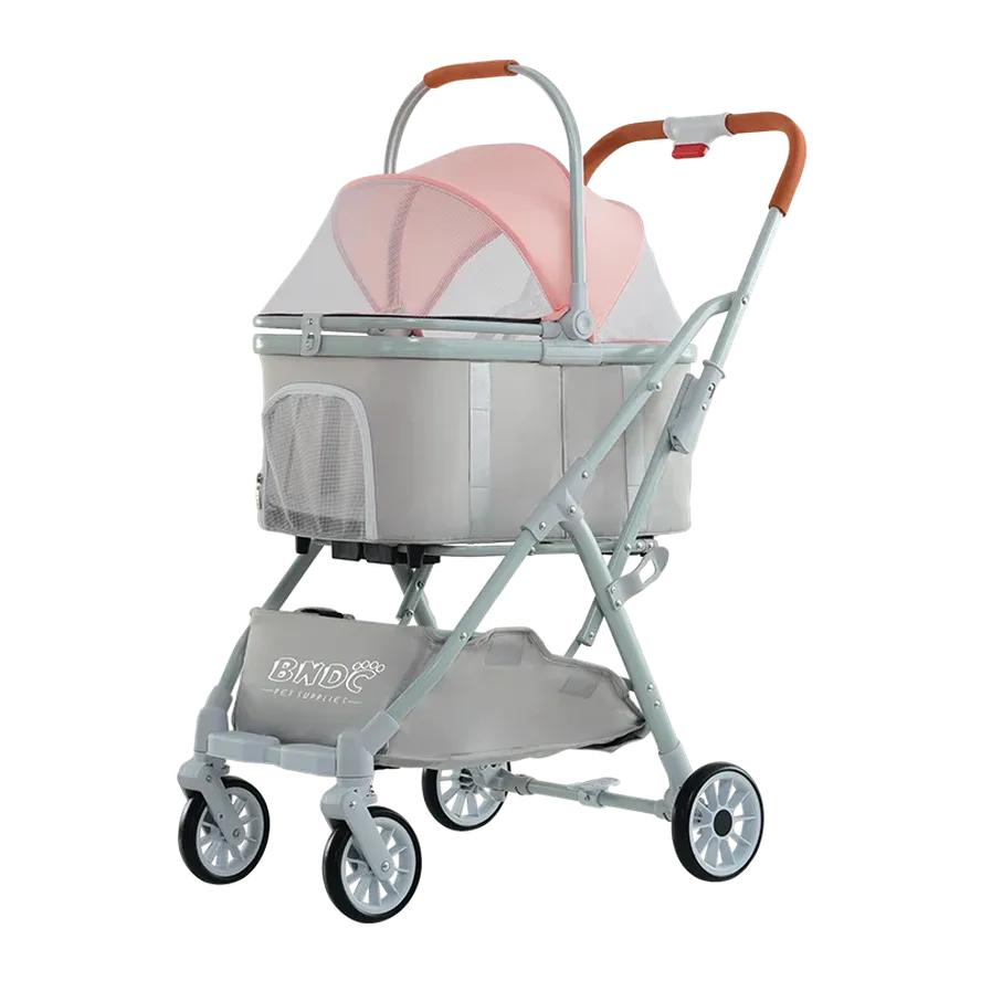 HKM-277267 Detachable Pet Stroller and Bike Trailer for Cats and Dogs – Easy Walk Folding Travel Carrier