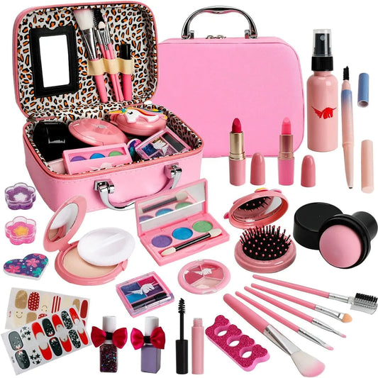 HKM-277267 Kids Washable Makeup Play Set with Mini Makeup Bag for Ages 2-12