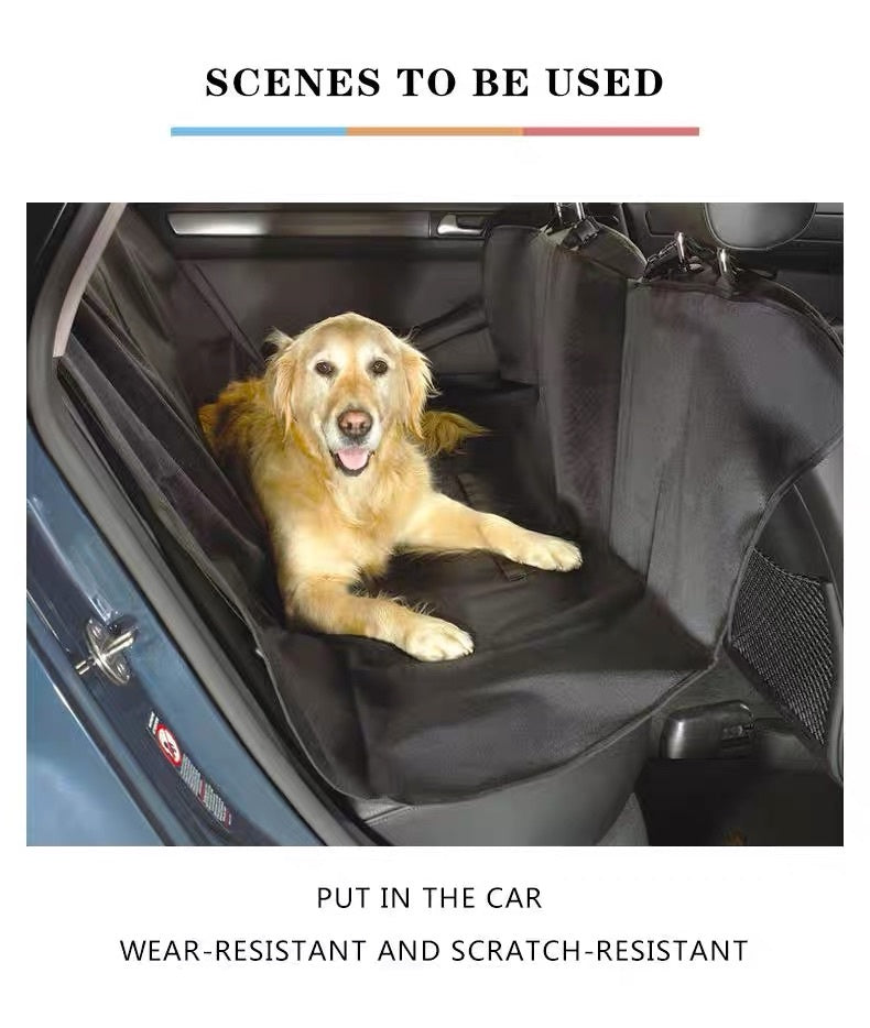 HKM-2773821 Extra Large Waterproof Car Cushion for Dogs and Cats - Portable, Foldable Back Seat Mat with 4 Handles