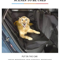 HKM-2773821 Extra Large Waterproof Car Cushion for Dogs and Cats - Portable, Foldable Back Seat Mat with 4 Handles