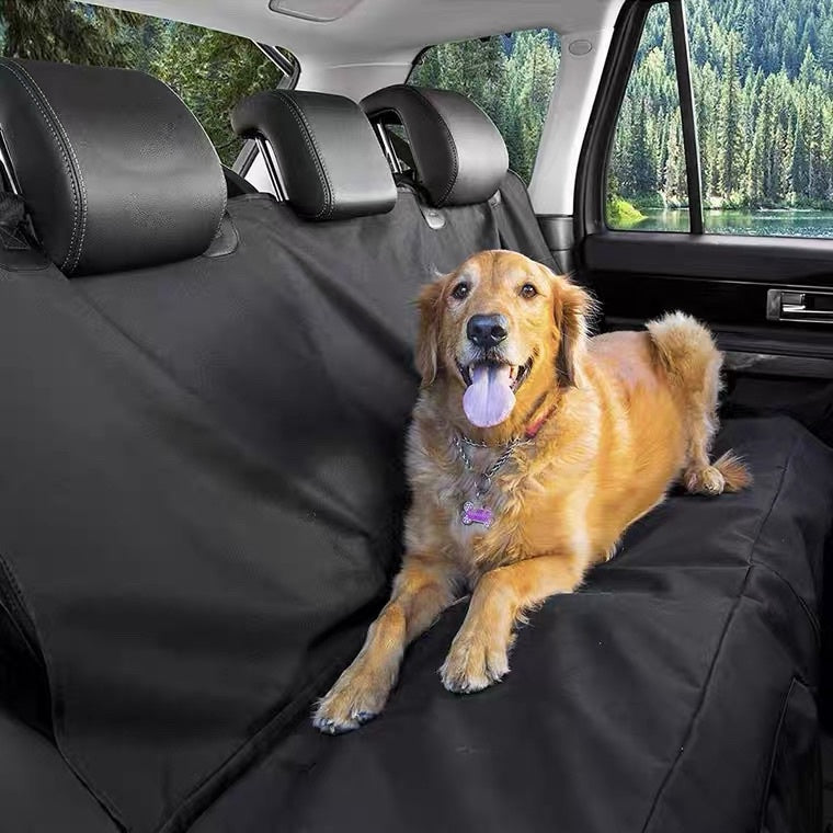 HKM-2773821 Extra Large Waterproof Car Cushion for Dogs and Cats - Portable, Foldable Back Seat Mat with 4 Handles