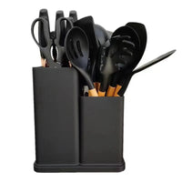 HKM-277459 19-Piece Non-Stick Kitchen Utensil Set with Wooden Handles and Essential Cooking Tools