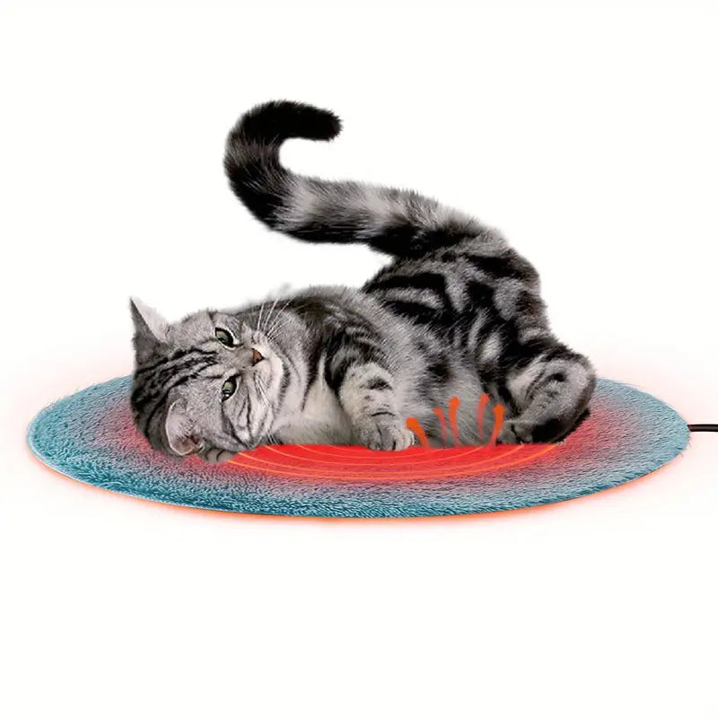 HKM-2776637 Three-Speed Electric Blanket for Cats - Soft Cloth, 40cm Diameter, Multiple Colors Available