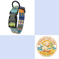 HKM-2776765 Bohemian Striped Small Dog Pet Collar - Casual Polyester Design in Multiple Sizes