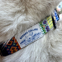 HKM-2776765 Bohemian Striped Small Dog Pet Collar - Casual Polyester Design in Multiple Sizes