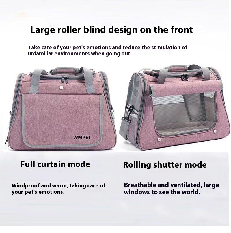 HKM-2777021 Breathable Portable Cat Carrier Bag with Large 35L Capacity in Pink and Gray