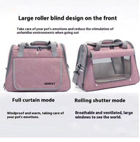 HKM-2777021 Breathable Portable Cat Carrier Bag with Large 35L Capacity in Pink and Gray
