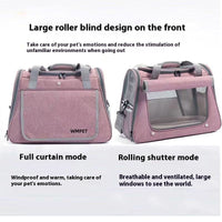 HKM-2777021 Breathable Portable Cat Carrier Bag with Large 35L Capacity in Pink and Gray