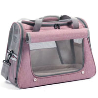HKM-2777021 Breathable Portable Cat Carrier Bag with Large 35L Capacity in Pink and Gray