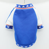 HKM-2777149 Small Dog Baseball T-Shirt Uniform in Blue for Stylish Pet Outfits