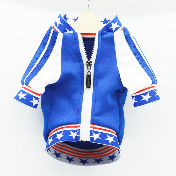 HKM-2777149 Small Dog Baseball T-Shirt Uniform in Blue for Stylish Pet Outfits