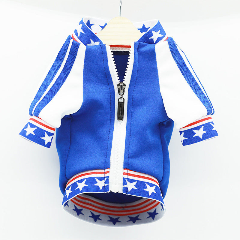 HKM-2777149 Small Dog Baseball T-Shirt Uniform in Blue for Stylish Pet Outfits