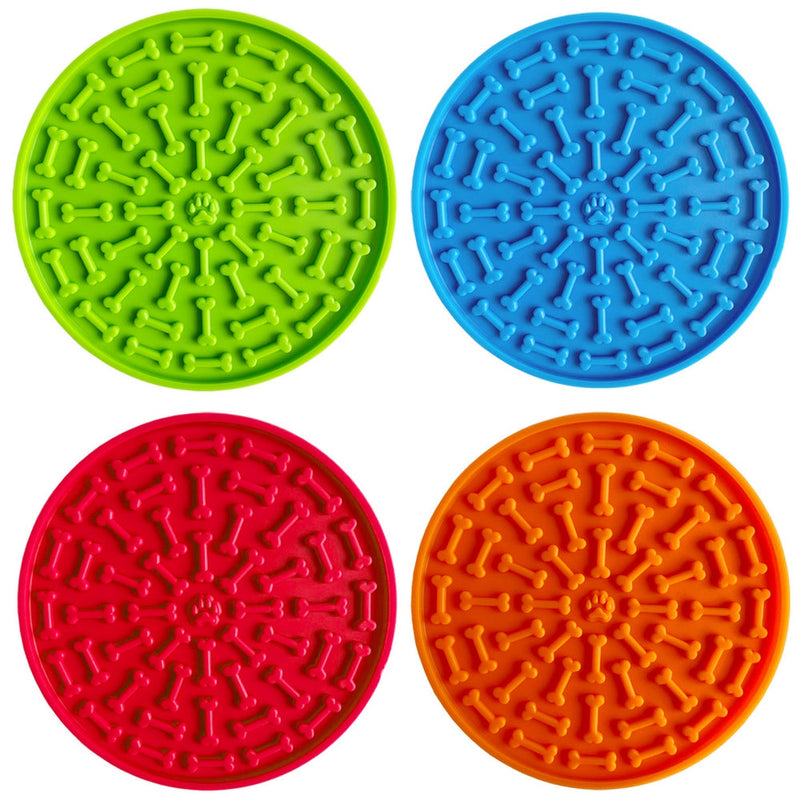 HKM-2778557 Silicone Dog Licking Mat with Suction Cups - Slow Feed Interactive Pet Feeding Plate in Multiple Colors