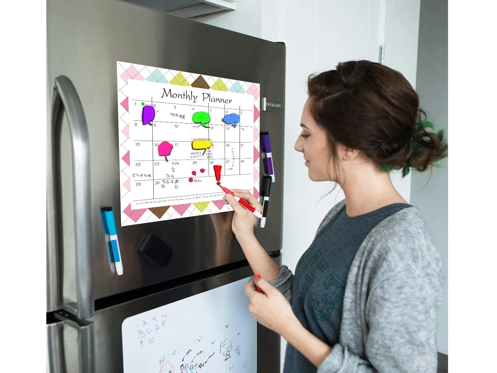 HKM-278035 Magnetic Weekly and Monthly Calendar for Fridge - Organise Your Schedule Effortlessly