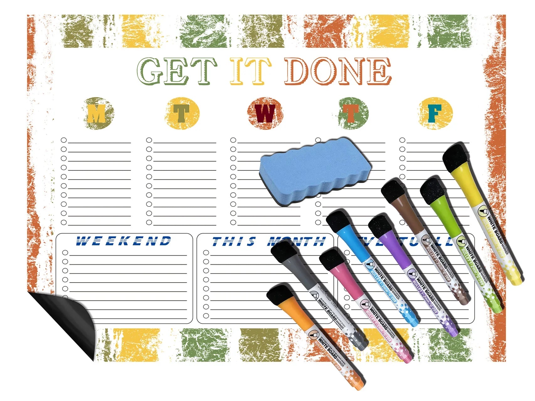 HKM-278035 Magnetic Weekly and Monthly Calendar for Fridge - Organise Your Schedule Effortlessly