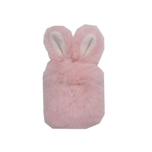 HKM-278099 Cute Pink Rabbit Plush Protective Cover for AirPods Pro and 1/2 Generation - Soft Silicone Shell for Wireless Headset