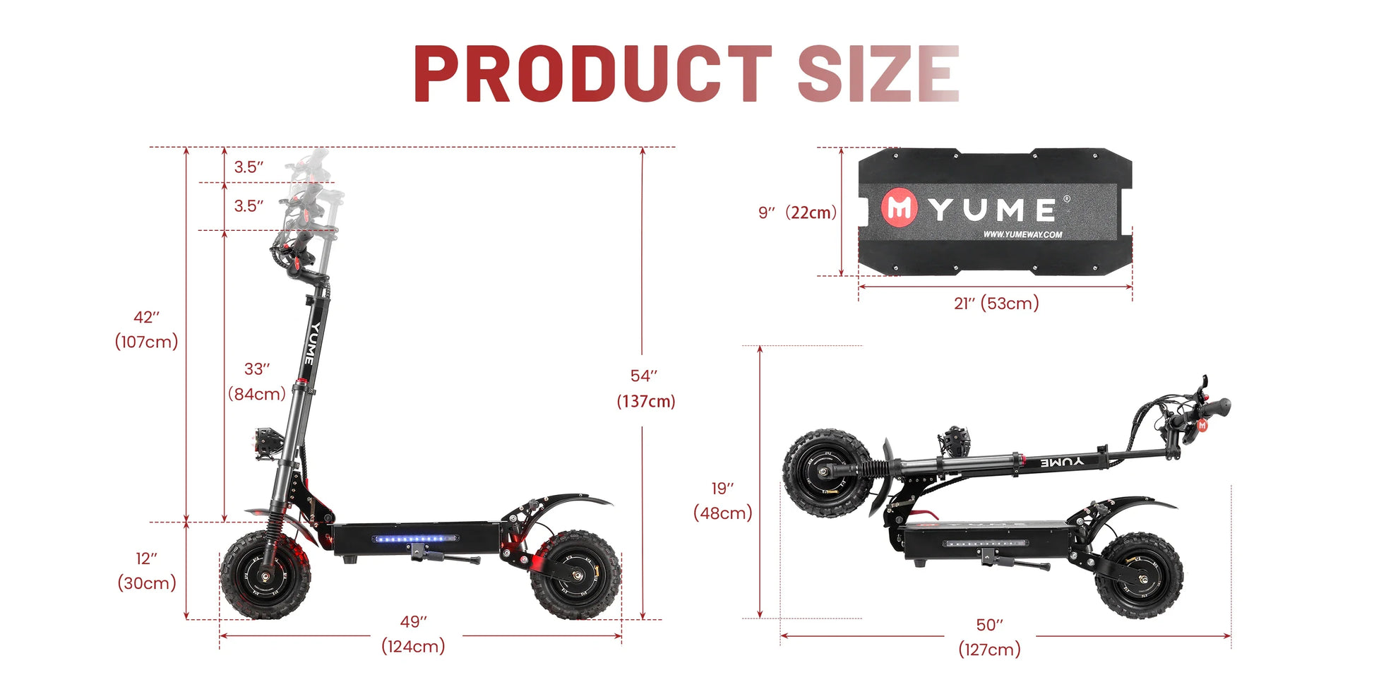 HKM-278099 YUME Y11+ 250W Smart Electric Mobility Scooter, 11-Inch Foldable All-Terrain Two-Wheel Design, 96 km Range