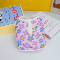 HKM-2781117 Chest and Back Traction Vest for Dogs with Lead Rope - Cotton and Floral Design in Light Blue, Light Yellow, and Pink