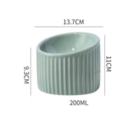HKM-2782013 Elevated Ceramic Cat Bowls - Tilted, Anti-Vomit Design for Comfortable Feeding