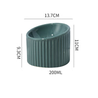 HKM-2782013 Elevated Ceramic Cat Bowls - Tilted, Anti-Vomit Design for Comfortable Feeding