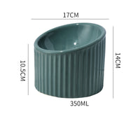 HKM-2782013 Elevated Ceramic Cat Bowls - Tilted, Anti-Vomit Design for Comfortable Feeding