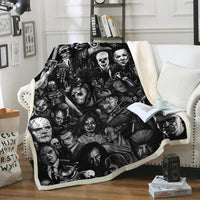 HKM-278227 Customizable Double-Layer Printed Cotton Fleece Blanket for Winter - Available in Various Sizes