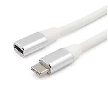 HKM-278291 USB 3.1 Type-C Male to Female Extension Cable - Silver, Gold, Gray, Black, Rose Gold - 1 Meter Length, Eco-Friendly PVC