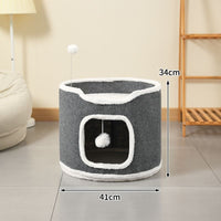 HKM-2783805 Stylish Semi-Enclosed Cat Climbing Frame with Scratching Post - Multiple Sizes Available