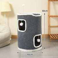 HKM-2783805 Stylish Semi-Enclosed Cat Climbing Frame with Scratching Post - Multiple Sizes Available