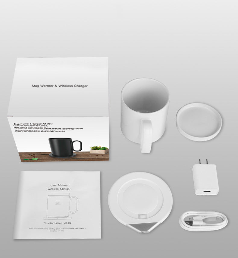 HKM-278419 Wireless Induction Charger and Heating Coaster with USB Functionality