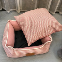 HKM-2784573 Removable and Washable Cat Litter Mat in Elegant Gray - Breathable Cotton and Linen Options Available