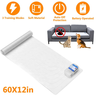 HKM-2785981 Electronic Pet Training Mat with 3 Modes - 60x12in Safe Shock Pad for Dogs and Cats