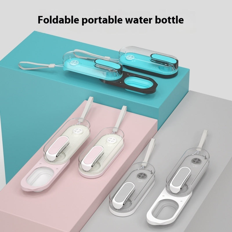 HKM-2786365 Portable Foldable Water Fountain for Pets - Silicone Dispenser in Gray, Pink and Blue