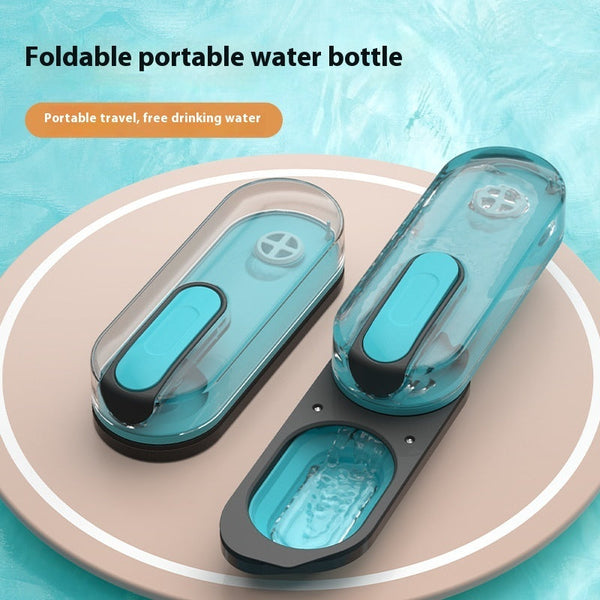 HKM-2786365 Portable Foldable Water Fountain for Pets - Silicone Dispenser in Gray, Pink and Blue