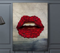 HKM-278739 Abstract Doodle Lips Decorative Canvas Art for Living Room and Bedroom