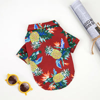 HKM-2788669 Summer Hawaiian Shirt for Large Dogs and Cats, Lightweight Polyester, Multiple Floral Designs, Various Sizes Available