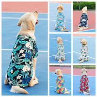 HKM-2788669 Summer Hawaiian Shirt for Large Dogs and Cats, Lightweight Polyester, Multiple Floral Designs, Various Sizes Available
