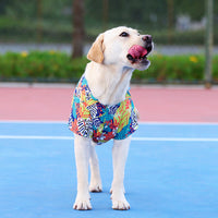 HKM-2788669 Summer Hawaiian Shirt for Large Dogs and Cats, Lightweight Polyester, Multiple Floral Designs, Various Sizes Available