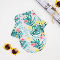 HKM-2788669 Summer Hawaiian Shirt for Large Dogs and Cats, Lightweight Polyester, Multiple Floral Designs, Various Sizes Available